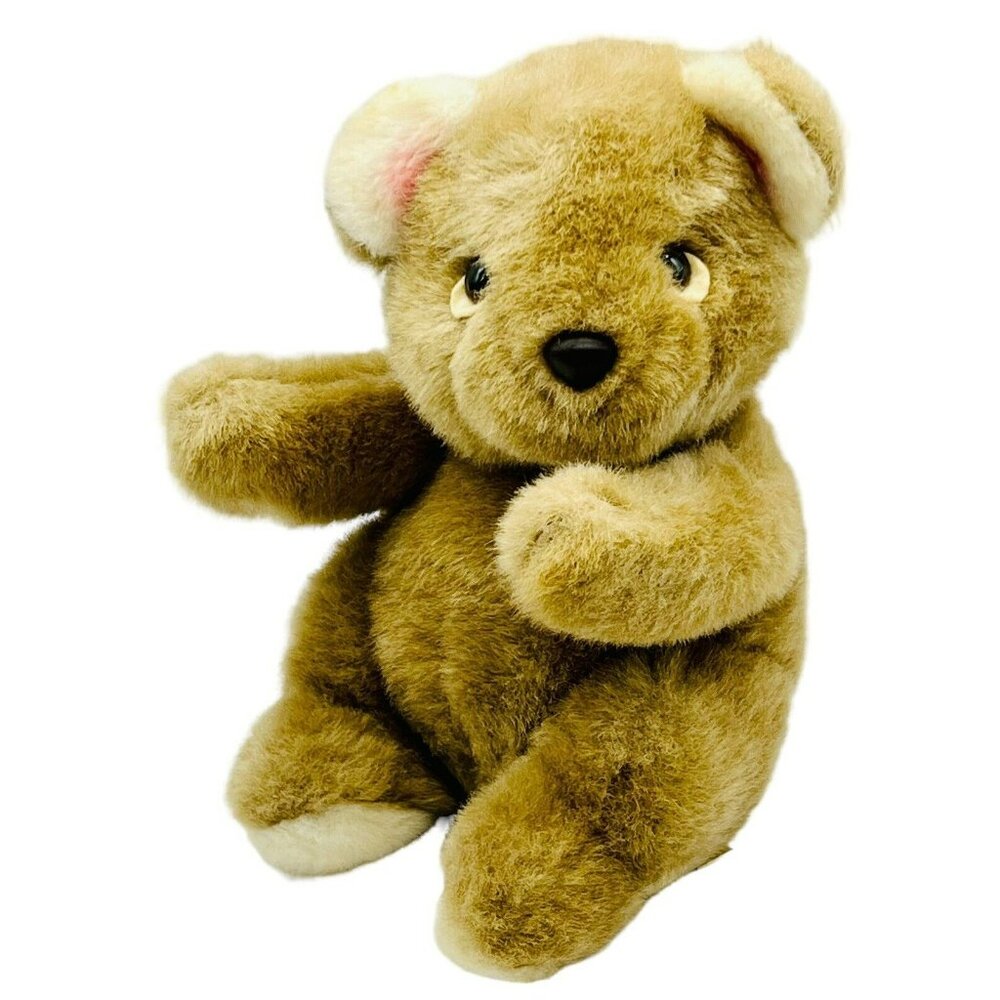 Vintage Kamar Bear Plush Stuffed Teddy 10 Inch Japan Air Brushed‎ Honey Color